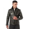 Mauritius MMTorric - Geacă de Piele Bărbați Olive Închis Regular Fit, Stil Field Jacket Geacă de Piele Bărbați Mauritius Olive Închis MMTorric cu Guler din Blană Artificială