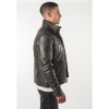 Mauritius MMTorric - Geacă de Piele Bărbați Olive Închis Regular Fit, Stil Field Jacket Geacă de Piele Bărbați Mauritius Olive Închis MMTorric cu Guler din Blană Artificială