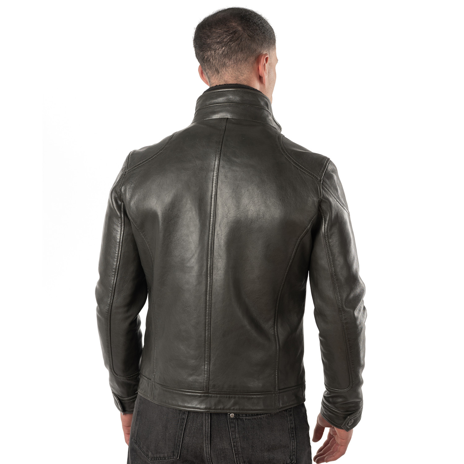 Mauritius MMTorric - Geacă de Piele Bărbați Olive Închis Regular Fit, Stil Field Jacket Geacă de Piele Bărbați Mauritius Olive Închis MMTorric cu Guler din Blană Artificială
