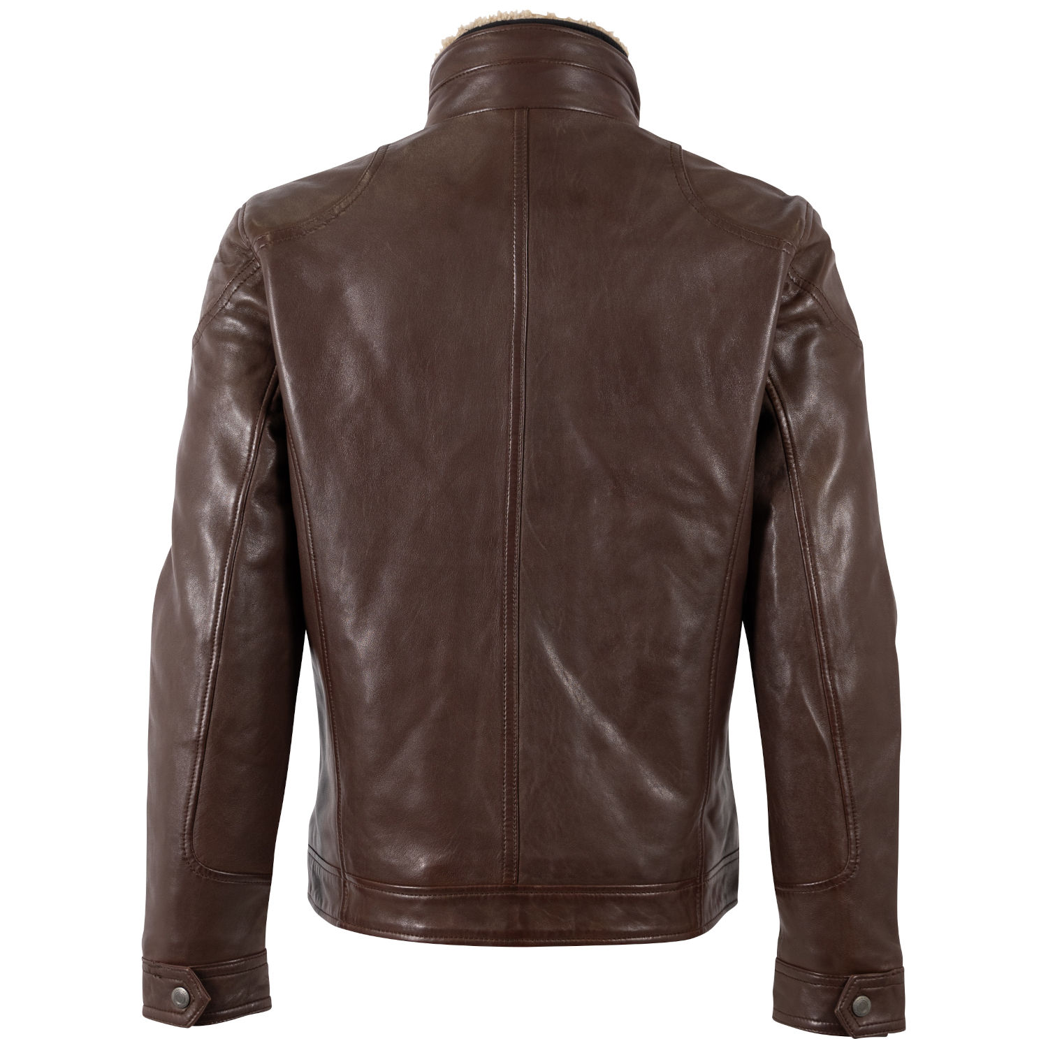 Mauritius MMTorric - Geacă de Piele Bărbați Whiskey Regular Fit, Stil Field Jacket Geacă de Piele Bărbați Mauritius Whiskey MMTorric cu Guler din Blană Artificială