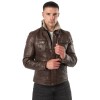 Mauritius MMTorric - Geacă de Piele Bărbați Whiskey Regular Fit, Stil Field Jacket Geacă de Piele Bărbați Mauritius Whiskey MMTorric cu Guler din Blană Artificială