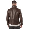Mauritius MMTorric - Geacă de Piele Bărbați Whiskey Regular Fit, Stil Field Jacket Geacă de Piele Bărbați Mauritius Whiskey MMTorric cu Guler din Blană Artificială