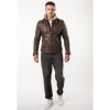 Mauritius MMTorric - Geacă de Piele Bărbați Whiskey Regular Fit, Stil Field Jacket Geacă de Piele Bărbați Mauritius Whiskey MMTorric cu Guler din Blană Artificială