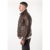 Mauritius MMTorric - Geacă de Piele Bărbați Whiskey Regular Fit, Stil Field Jacket Geacă de Piele Bărbați Mauritius Whiskey MMTorric cu Guler din Blană Artificială