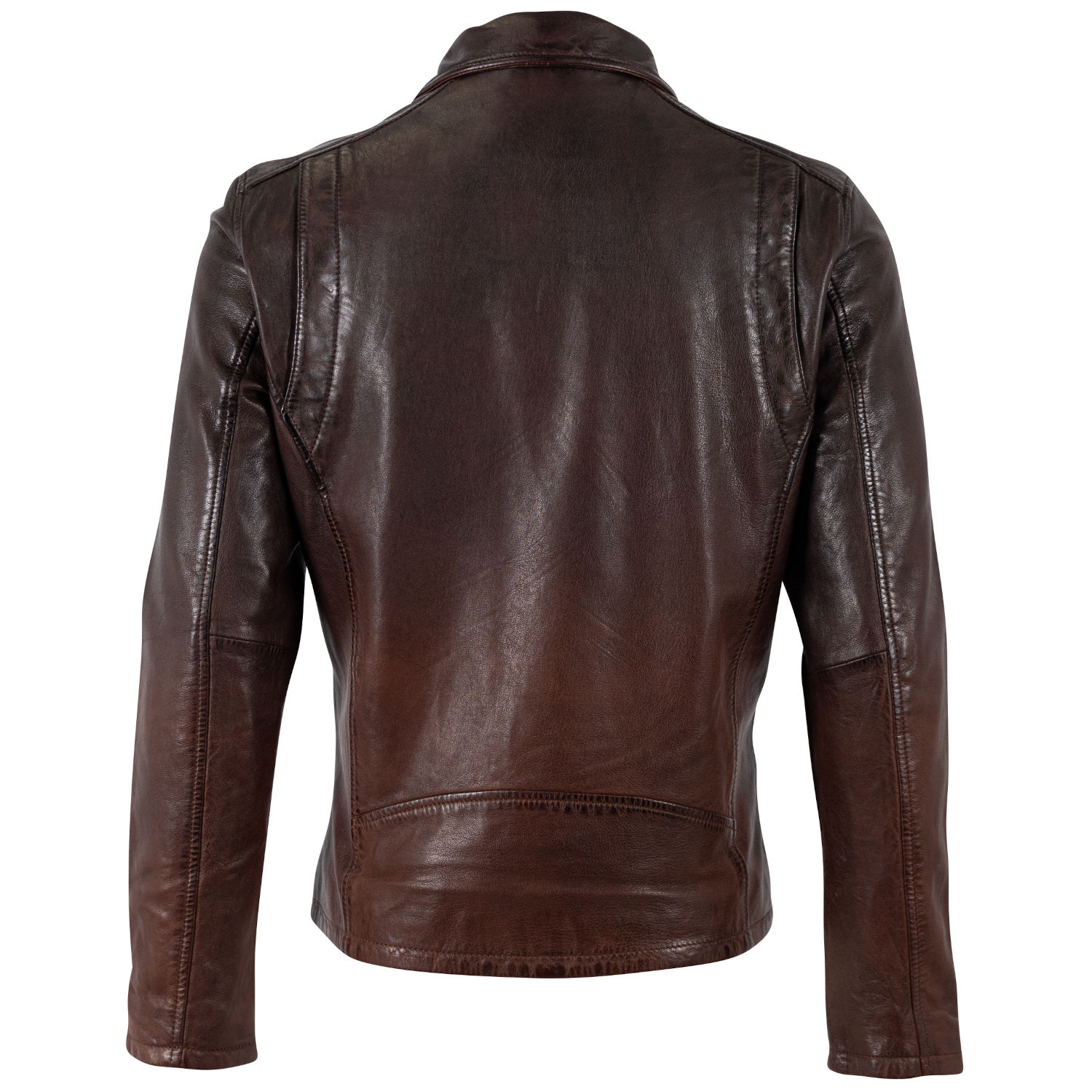 Mauritius MMTydian - Geacă de Piele Bărbați Castanie Regular Fit, Stil Biker Vintage Geacă de Piele Bărbați Mauritius Castanie MMTydian Stil Biker
