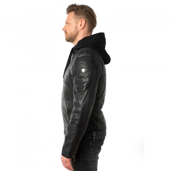 Geaca de Piele Barbati Mauritius Antracit Inchis MMUbaldo