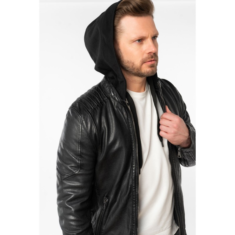 Geaca de Piele Barbati Mauritius Antracit Inchis MMUbaldo – Geci de Piele