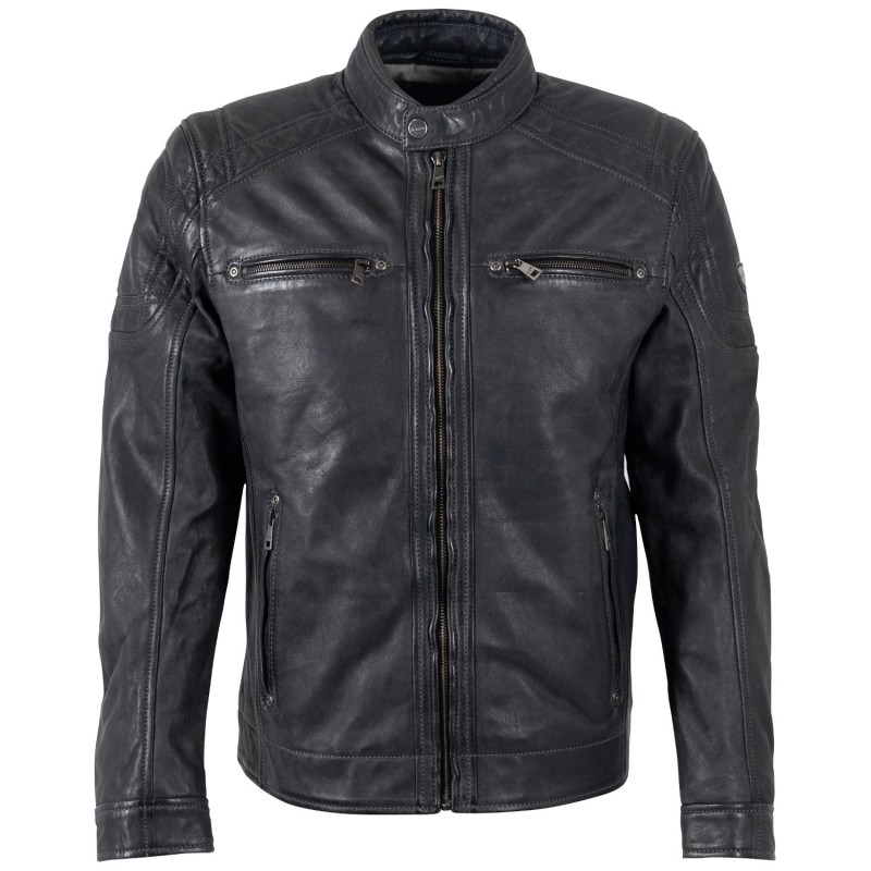 Geaca de Piele Barbati Mauritius Bleumarin MMVitum – Geci de Piele