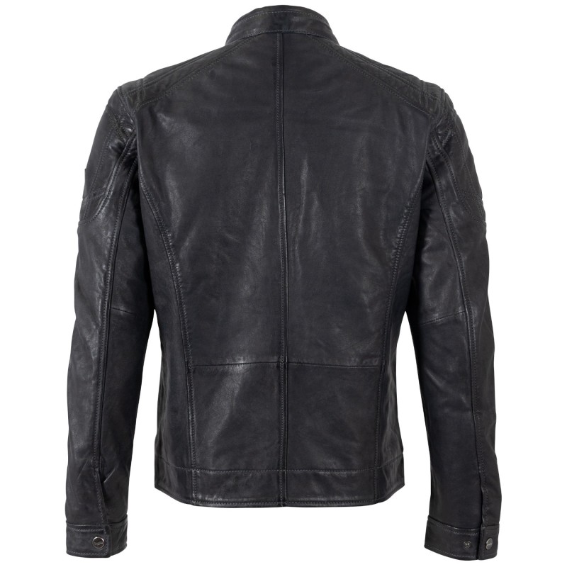 Geaca de Piele Barbati Mauritius Bleumarin MMVitum – Geci de Piele