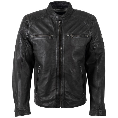 Geaca de Piele Barbati Mauritius Neagra MMVitum