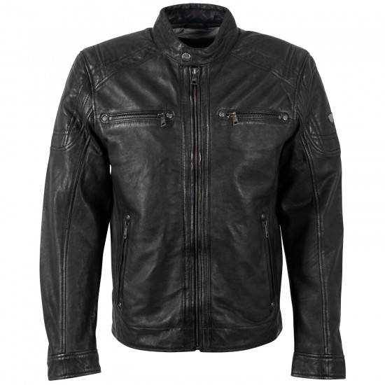 Geaca de Piele Barbati Mauritius Neagra MMVitum