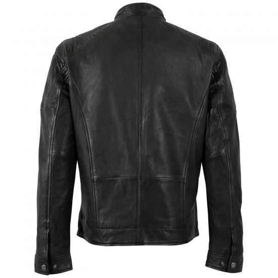 Geaca de Piele Barbati Mauritius Neagra MMVitum