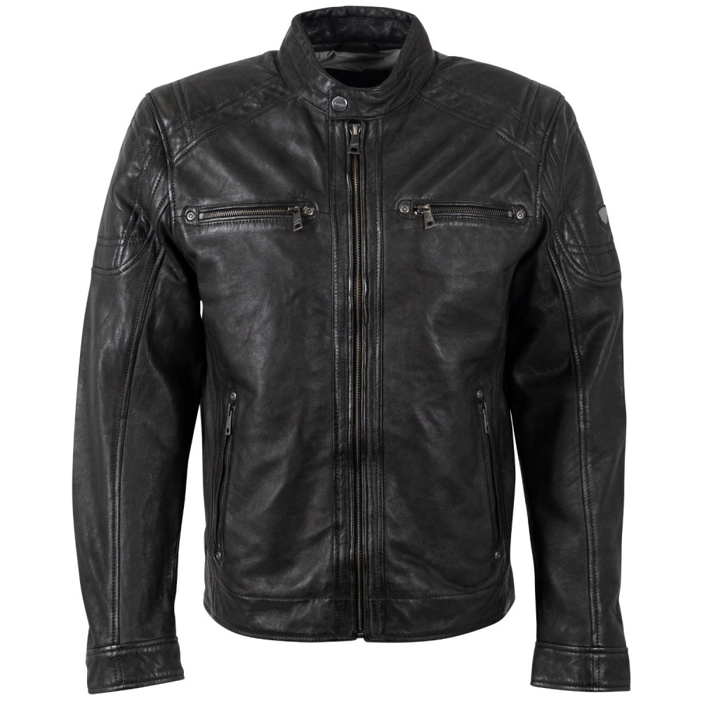 Geaca de Piele Barbati Mauritius Neagra MMVitum