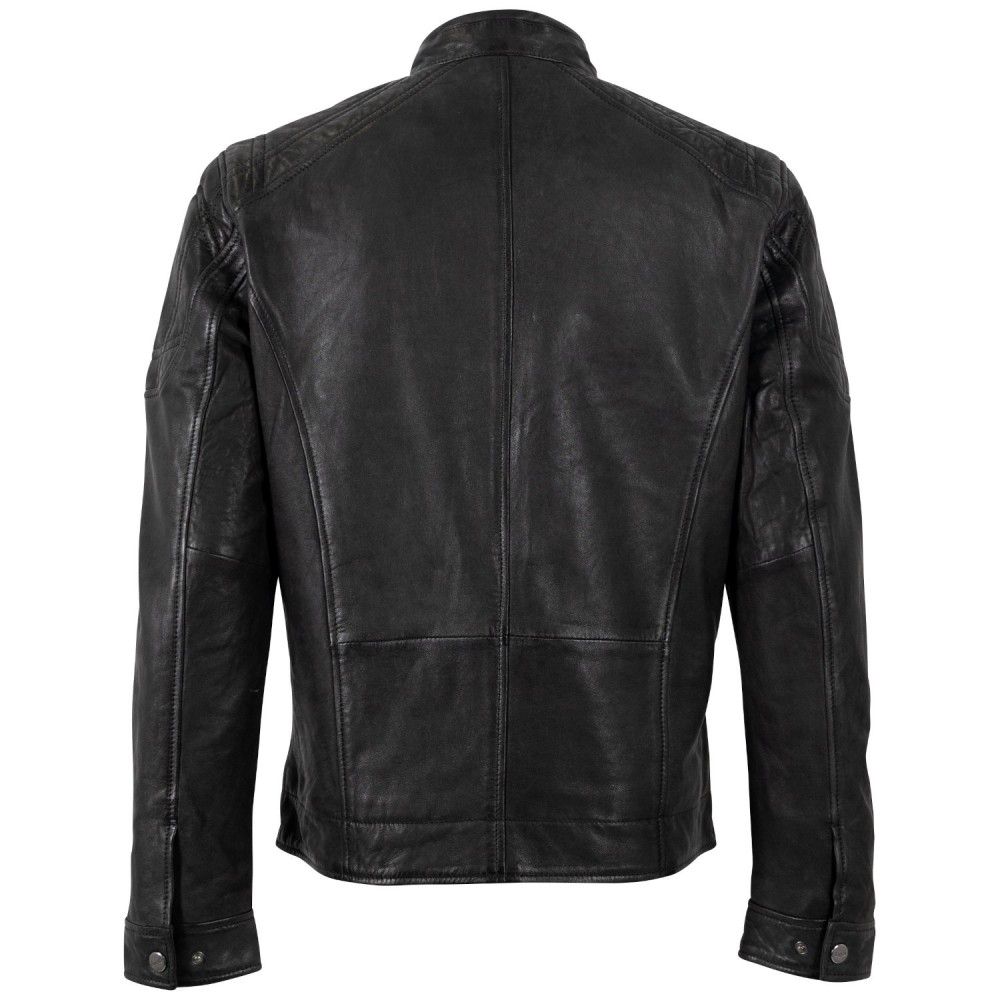 Geaca de Piele Barbati Mauritius Neagra MMVitum