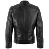 Geacă de Piele Bărbați Mauritius Silver Neagră MSMDablo Stil Biker