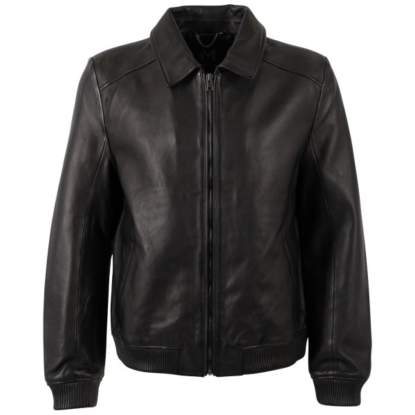 Geaca de Piele Barbati Mauritius Silver Neagra MSMGyan