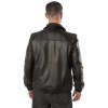 Mauritius Silver MSMGyan - Geacă de Piele Bărbați Neagră Regular Fit, Stil Bomber Modern Geacă de Piele Bărbați Mauritius Silver Neagră MSMGyan Stil Bomber