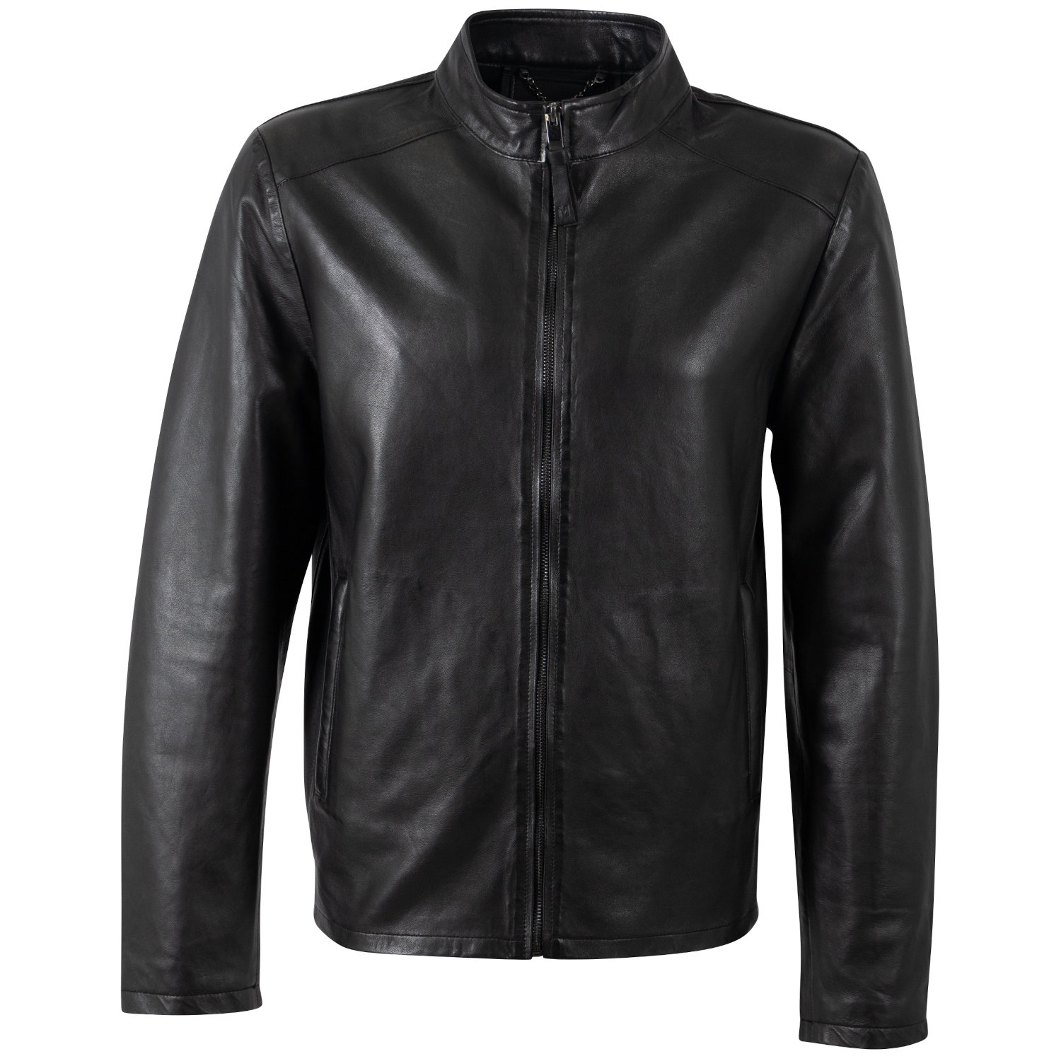 Geaca de piele barbati Mauritius Silver MSMKelwin, regular fit Geaca de piele barbati Mauritius Silver MSMKelwin neagra