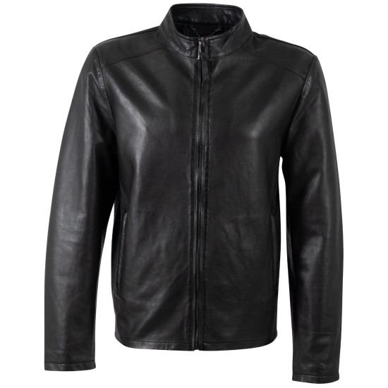 Geaca de Piele Barbati Mauritius Silver Neagra MSMKelwin