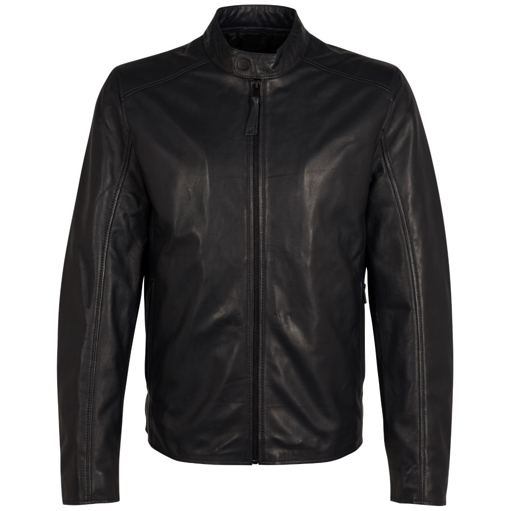 Geaca de Piele Barbati Mauritius Silver Bleumarin Inchis MSMKovin - readytowear