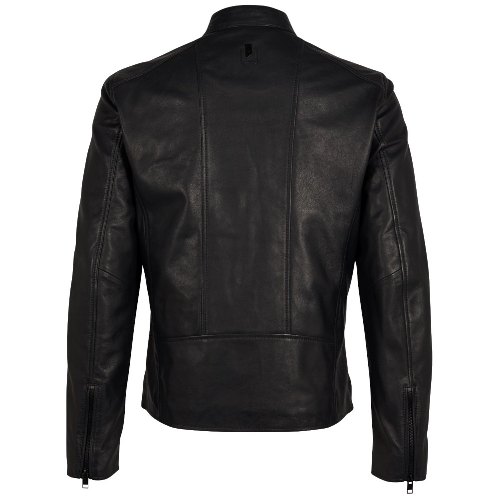 Geaca de Piele Barbati Mauritius Silver Bleumarin Inchis MSMKovin - readytowear