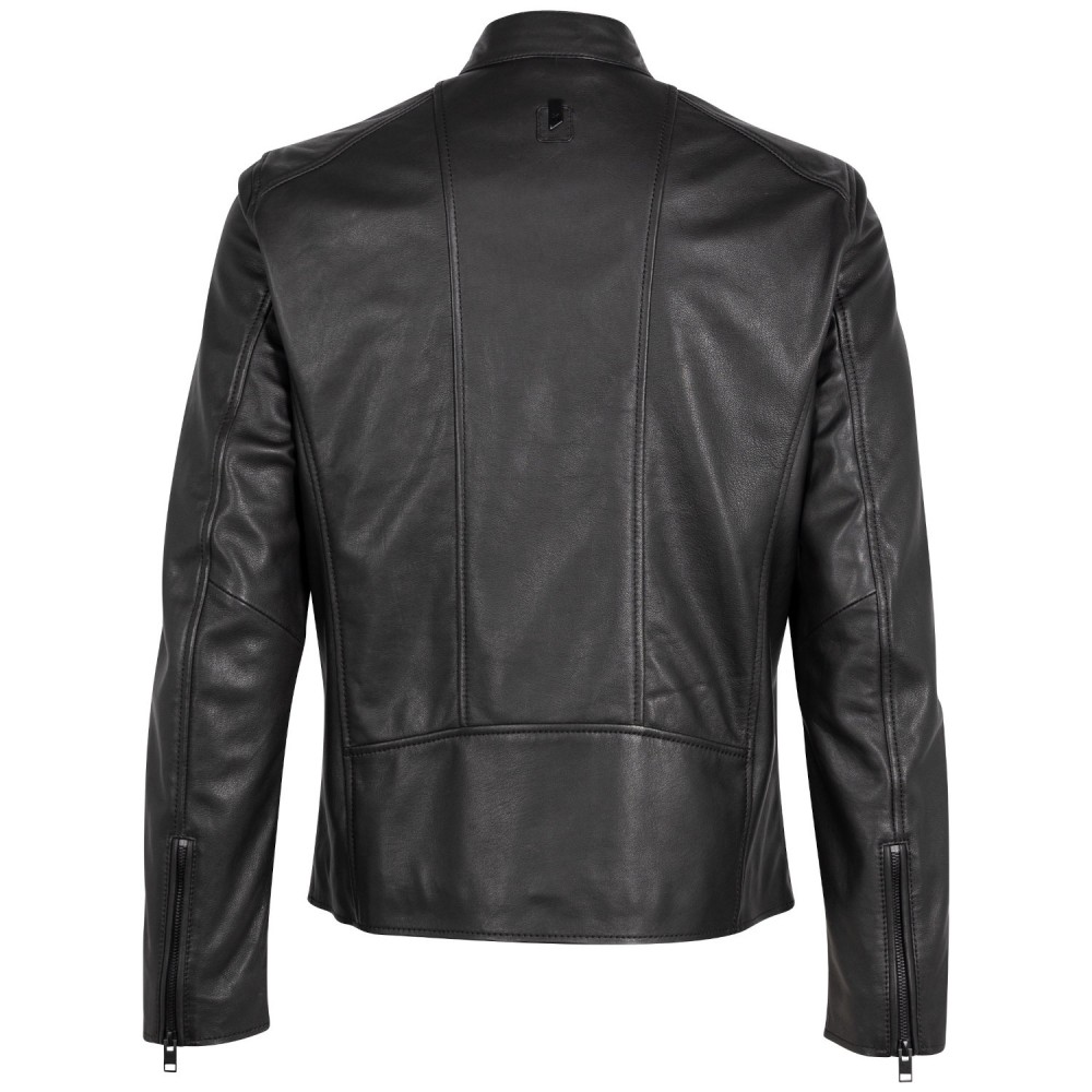 Geaca de Piele Barbati Mauritius Silver Neagra MSMKovin - readytowear