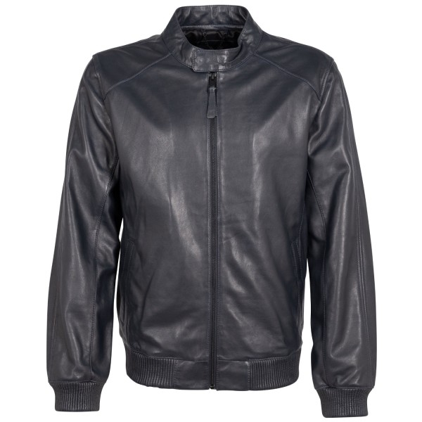 Geaca de Piele Barbati Mauritius Silver Bleumarin Inchis MSMLucano