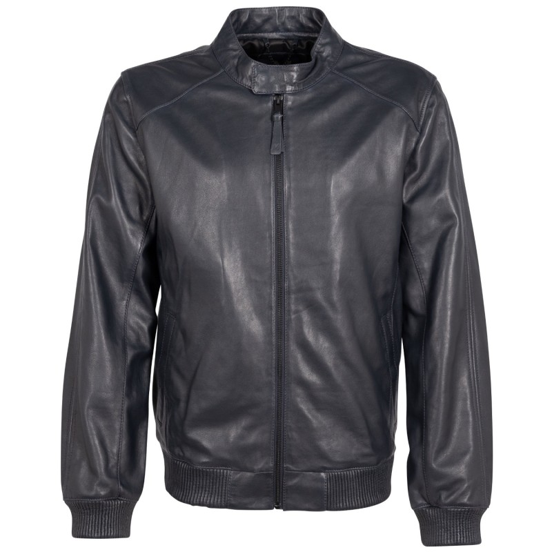 Geaca de Piele Barbati Mauritius Silver Bleumarin Inchis MSMLucano – Geci de Piele