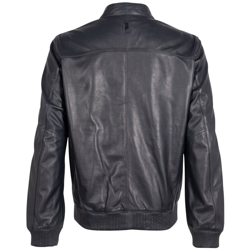 Geaca de Piele Barbati Mauritius Silver Bleumarin Inchis MSMLucano – Geci de Piele