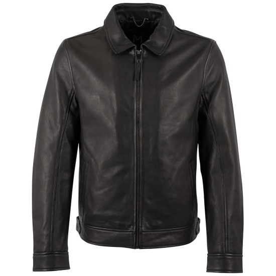 Geaca de Piele Barbati Mauritius Silver Neagra MSMMirot