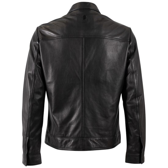 Geaca de Piele Barbati Mauritius Silver Neagra MSMPaako Geaca de Piele Barbati Mauritius Silver Neagra MSMPaako