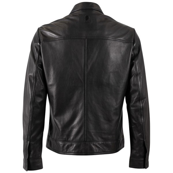 Geaca de Piele Barbati Mauritius Silver Neagra MSMPaako