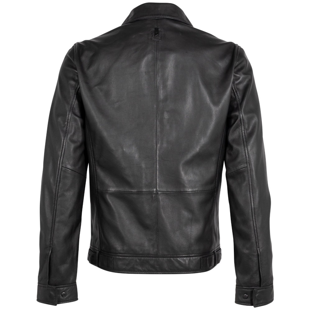 Geaca de Piele Barbati Mauritius Silver Neagra MSMParvis