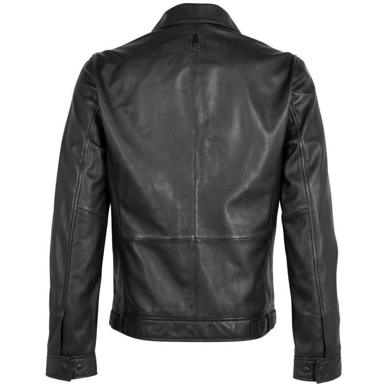 Geaca de Piele Barbati Mauritius Silver Neagra MSMParvis – Geci de Piele