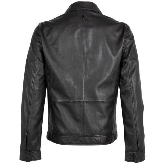 Geaca de Piele Barbati Mauritius Silver Neagra MSMParvis