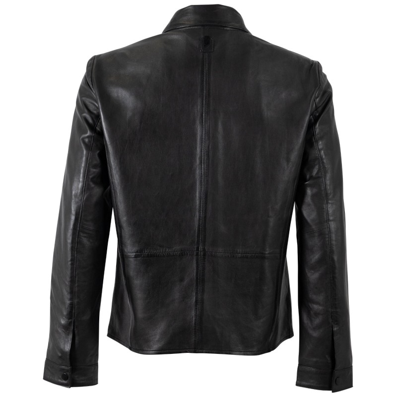 Geaca de piele barbati Mauritius Silver MSMPevek neagra