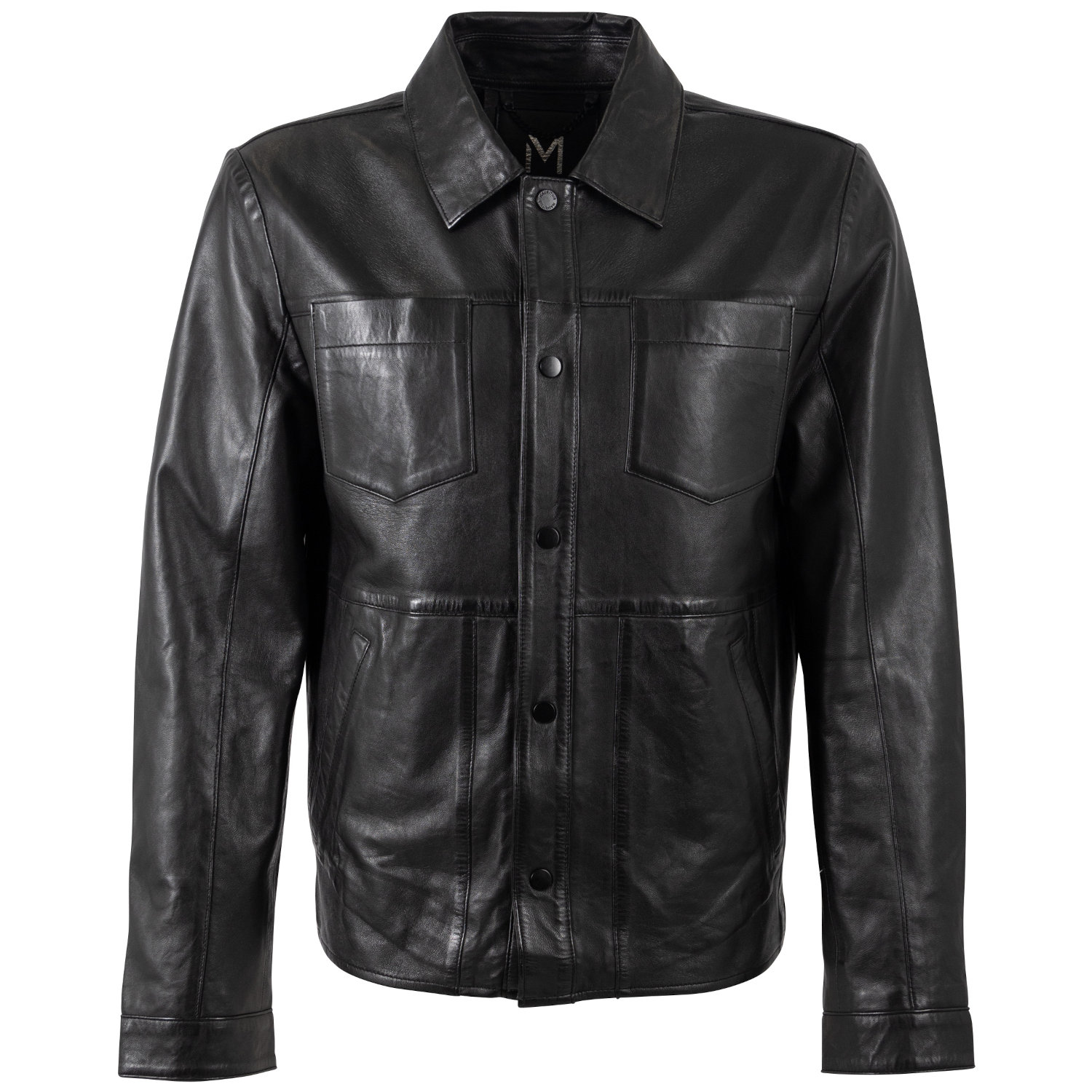 Geaca de piele barbati Mauritius Silver MSMPevek neagra