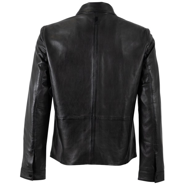 Geaca de Piele Barbati Mauritius Silver Neagra MSMPevek