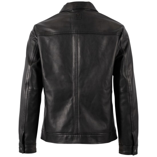 Geaca de Piele Barbati Mauritius Silver Neagra MSMRajan