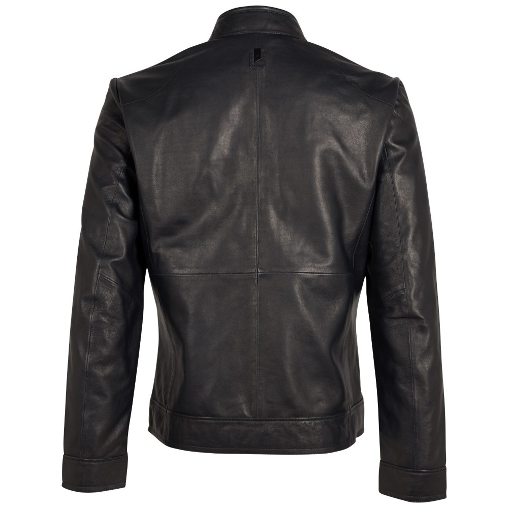 Geaca de Piele Barbati Mauritius Silver Bleumarin Inchis MSMTaavi - readytowear