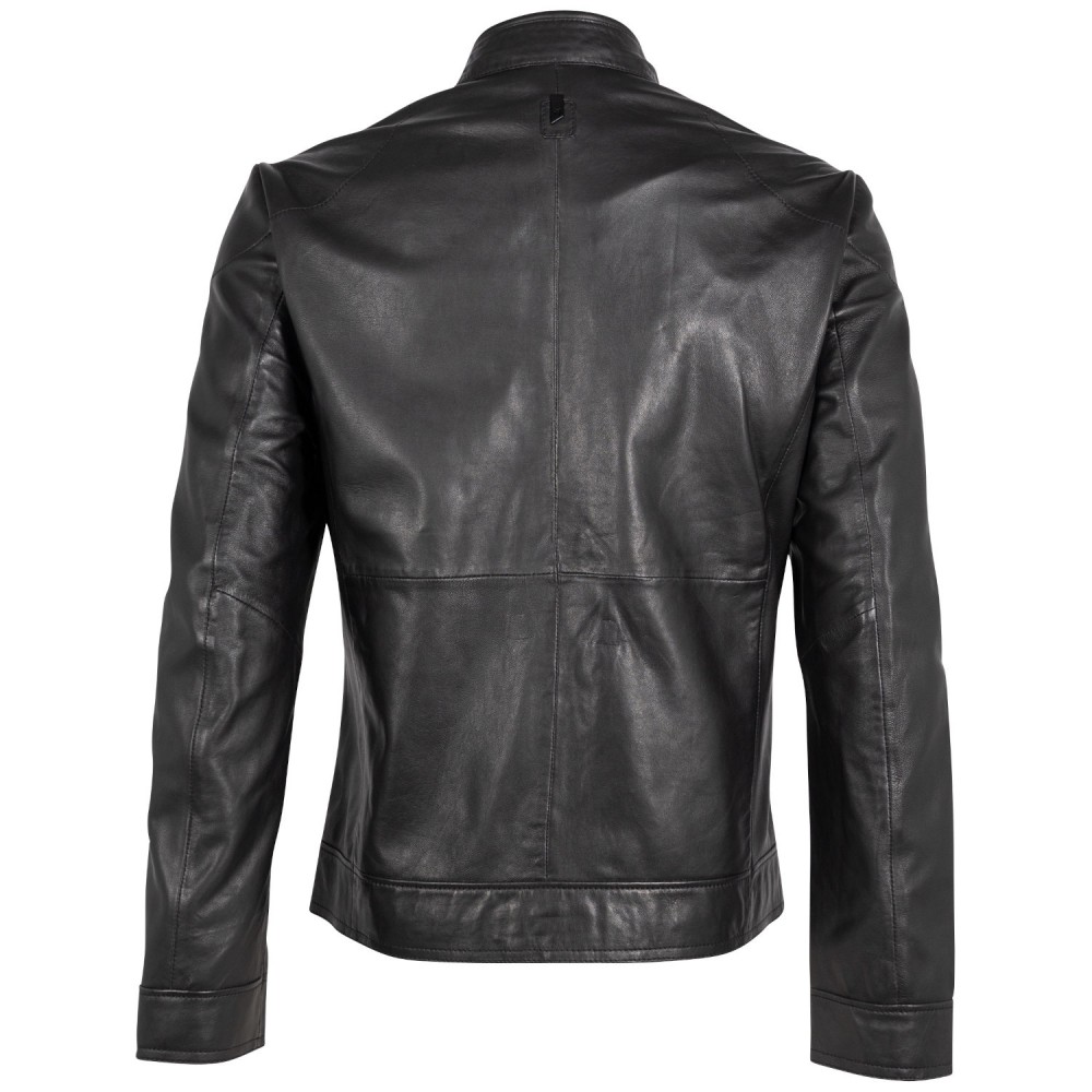 Geaca de Piele Barbati Mauritius Silver Neagra MSMTaavi - readytowear