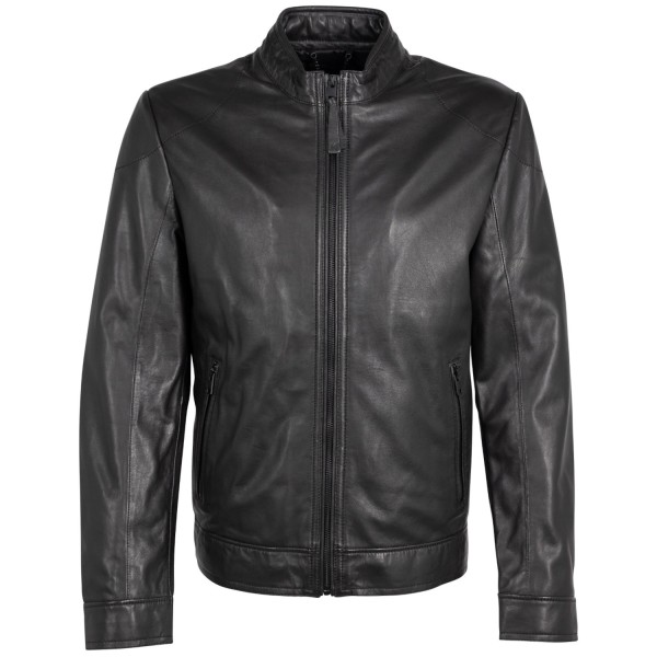 Geaca de Piele Barbati Mauritius Silver Neagra MSMTaavi – Geci de Piele — fotografia 3