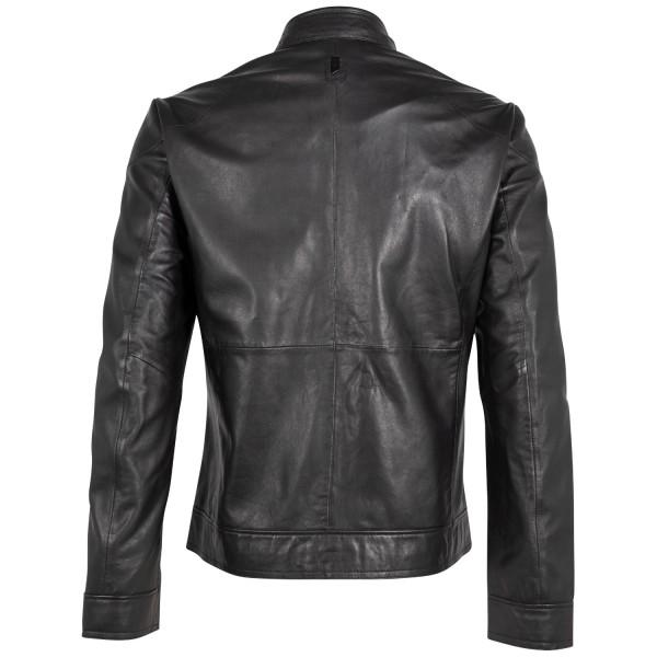 Geaca de Piele Barbati Mauritius Silver Neagra MSMTaavi – Geci de Piele — fotografia 4