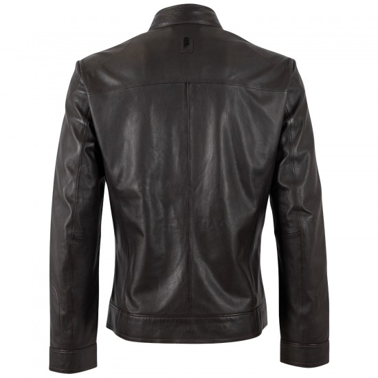 Geaca de Piele Barbati Mauritius Silver Maro Inchis MSMTamas