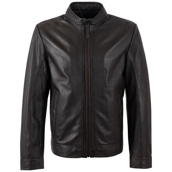 Geaca de Piele Barbati Mauritius Silver Maro Inchis MSMTamas