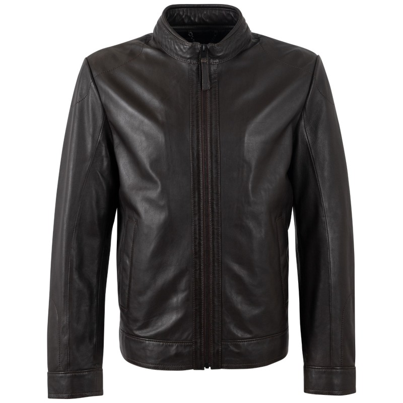 Geaca de Piele Barbati Mauritius Silver Maro Inchis MSMTamas – Geci de Piele