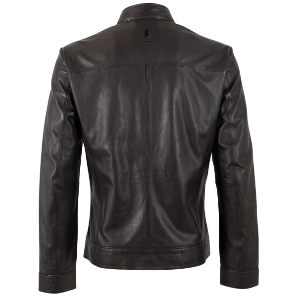 Geaca de Piele Barbati Mauritius Silver Maro Inchis MSMTamas