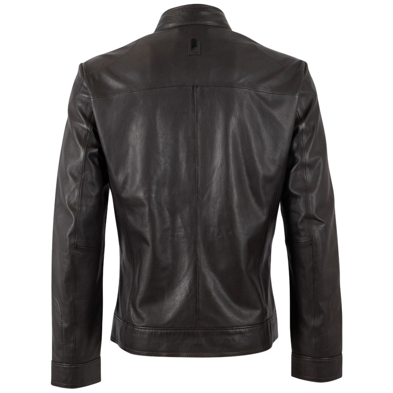 Geaca de Piele Barbati Mauritius Silver Maro Inchis MSMTamas – Geci de Piele