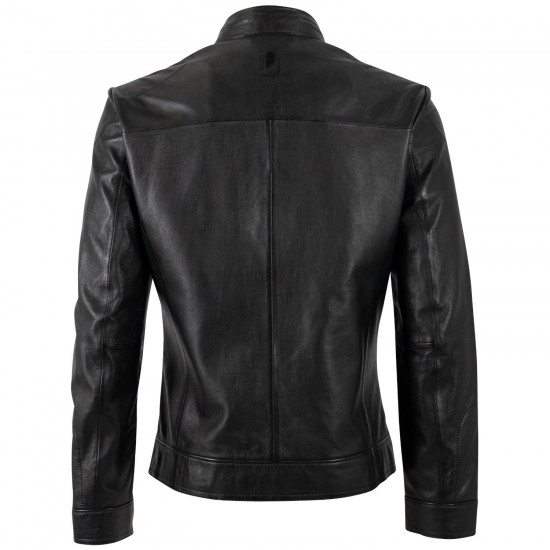 Geaca de Piele Barbati Mauritius Silver Neagra MSMTamas Geaca de Piele Barbati Mauritius Silver Neagra MSMTamas