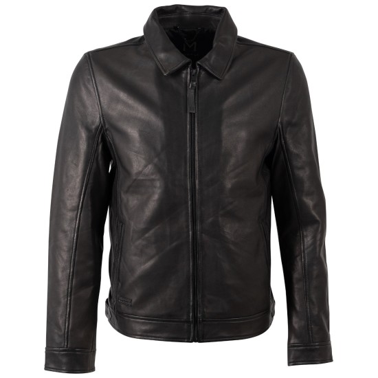 Geaca de Piele Barbati Mauritius Silver Neagra MSMTammio